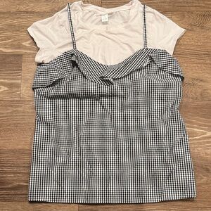 Motherhood Black and White Gingham Camisole